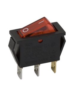 Intrerupator basculant 1 circuit 10A-250V OFF-ON lumini de rosie, Set comutatoare 5 buc