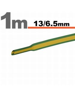 Tub termocontractibil pentru izolare ,marcare si protectie Galben-verde 13 / 6,5 mm, 10m
