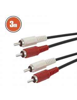 Cablu RCA fisa 2 x RCA - fisa 2 x RCA 3,0 m, set 2 buc