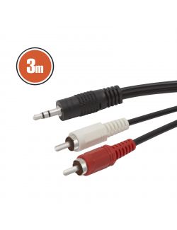 Cablu RCA / JACK fisa 2 x RCA - fisa 3,5 st JACK 3,0 m