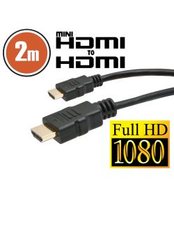 Cablu mini HDMI 2m cu conectoare placate cu aur