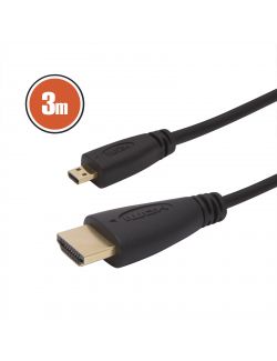 Cablu micro HDMI 3m cu conectoare placate cu aur