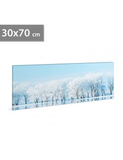 tablou decorativ cu led 70 x 30 cm peisaj de iarna