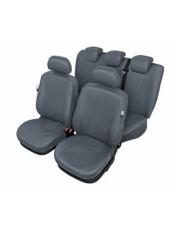 Huse scaune auto imitatie piele Ford Focus 2010-> set huse fata + spate Culoare Gri