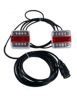 Kit magnetic remorca auto BestAutoVest cu lampi LED de 103x95 mm, cablu de 7,5m, fisa remorca cu 7 pini , 203019-LED