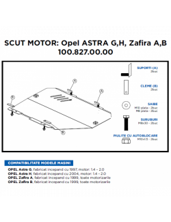 Scut motor metalic Opel Astra G Astra H Zafira A Zafira B 1 6-2 0